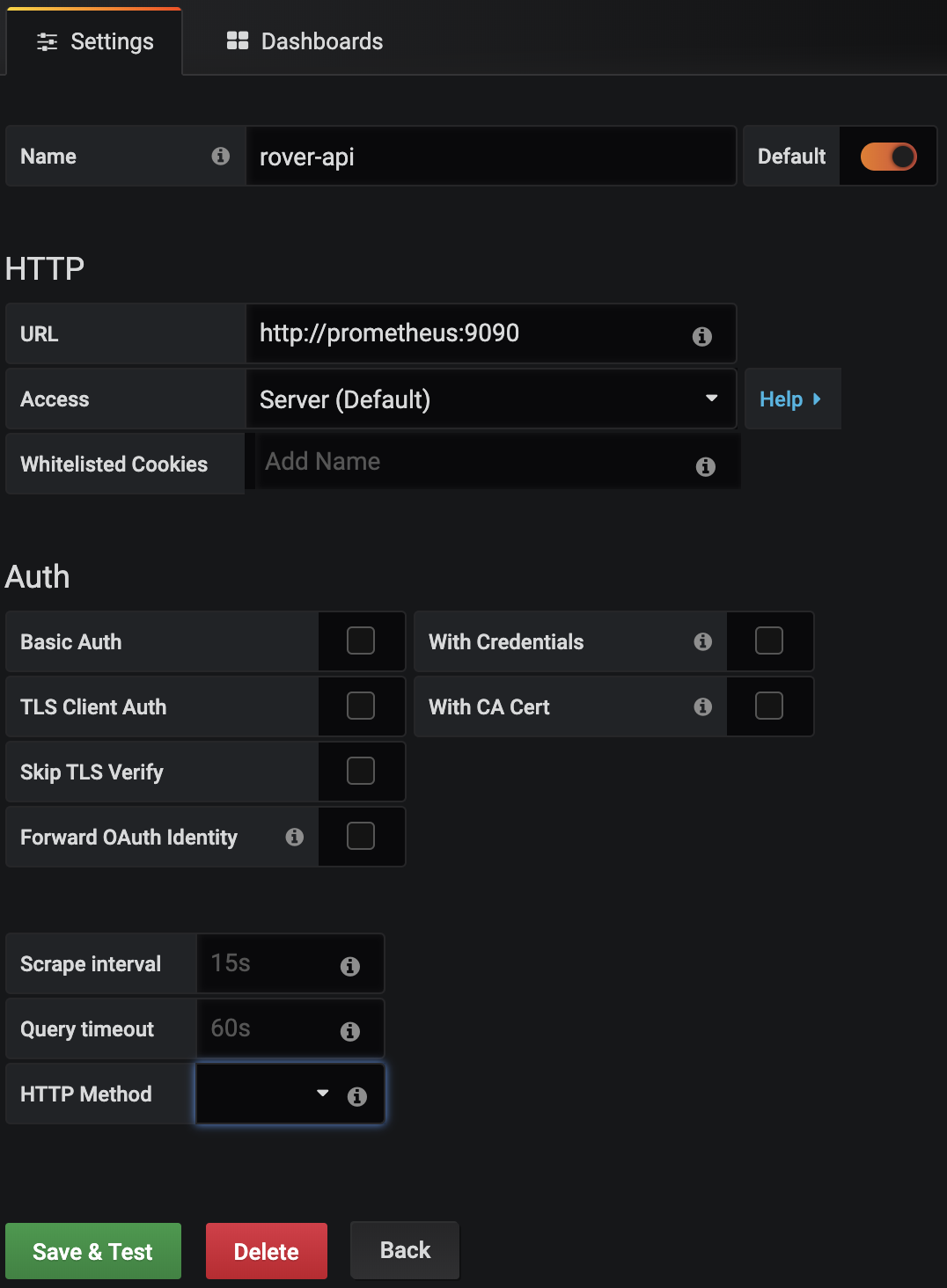 Datasource configuration